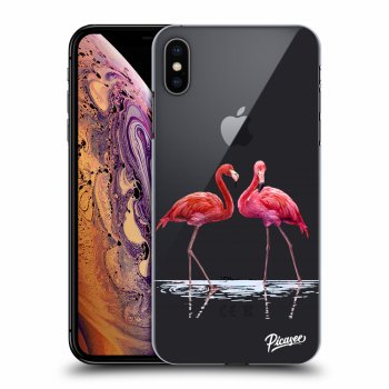 Picasee átlátszó szilikon tok az alábbi mobiltelefonokra Apple iPhone XS Max - Flamingos couple