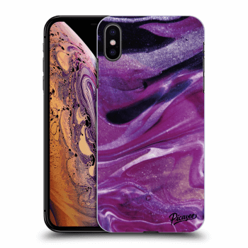 Picasee átlátszó szilikon tok az alábbi mobiltelefonokra Apple iPhone XS Max - Purple glitter