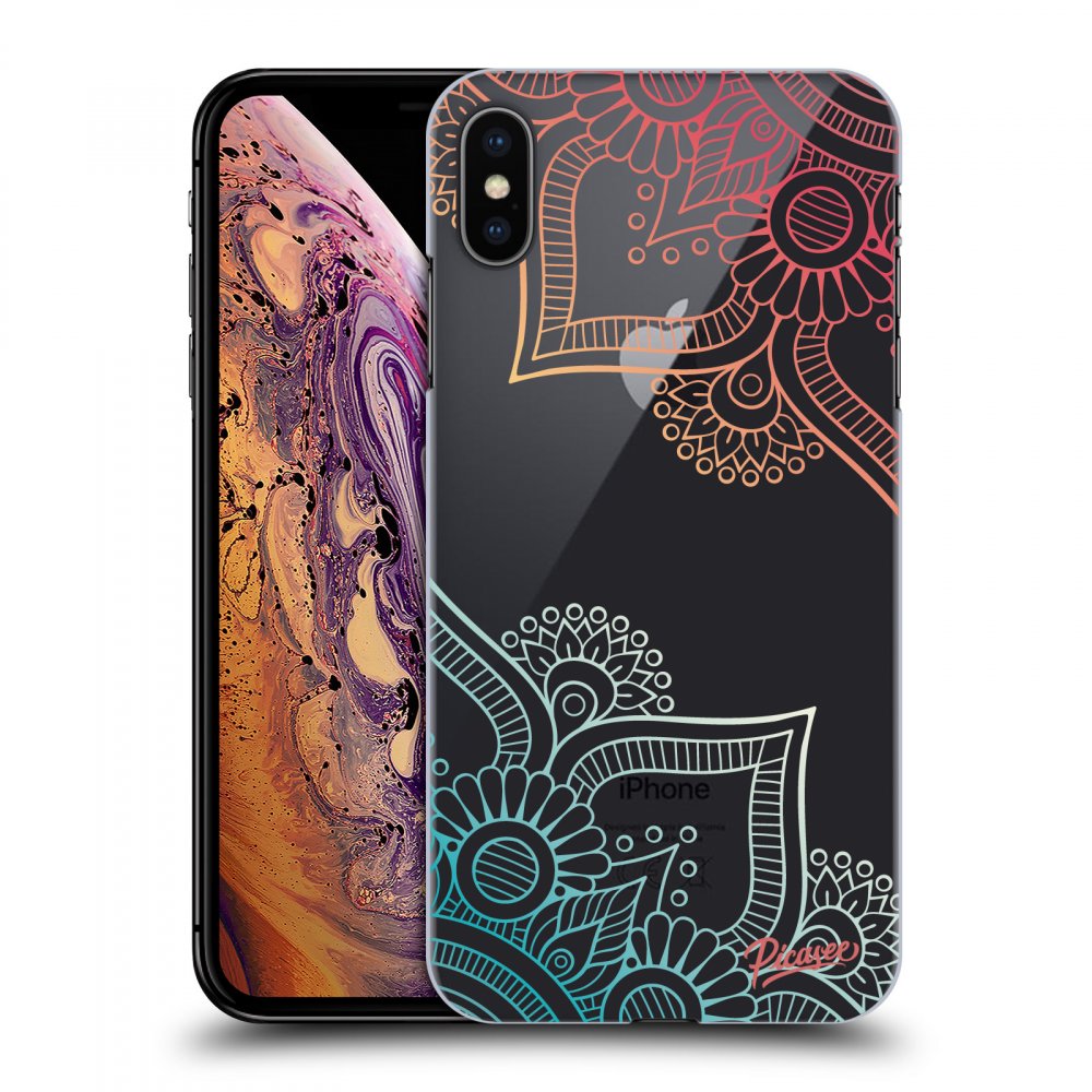 Picasee átlátszó szilikon tok az alábbi mobiltelefonokra Apple iPhone XS Max - Flowers pattern