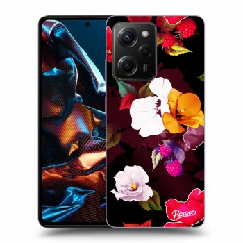Picasee fekete szilikon tok az alábbi mobiltelefonokra Xiaomi Poco X5 Pro - Flowers and Berries