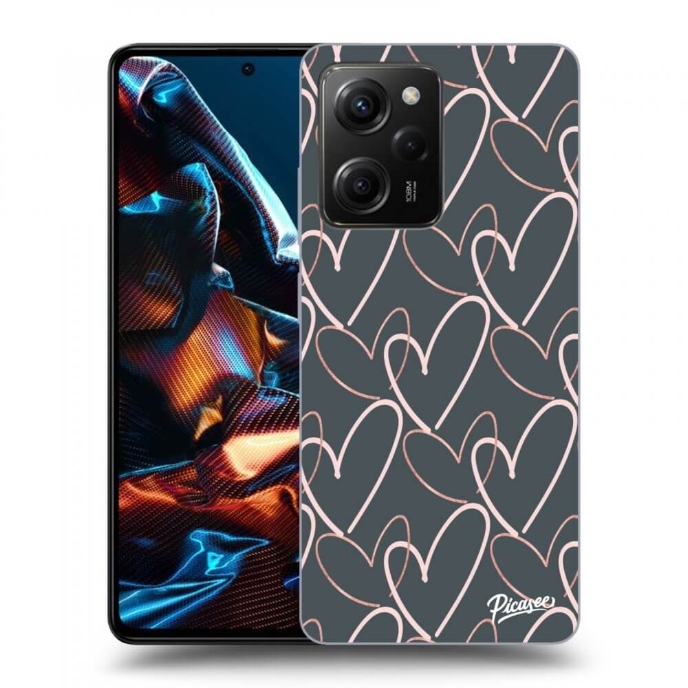 Picasee fekete szilikon tok az alábbi mobiltelefonokra Xiaomi Poco X5 Pro - Lots of love