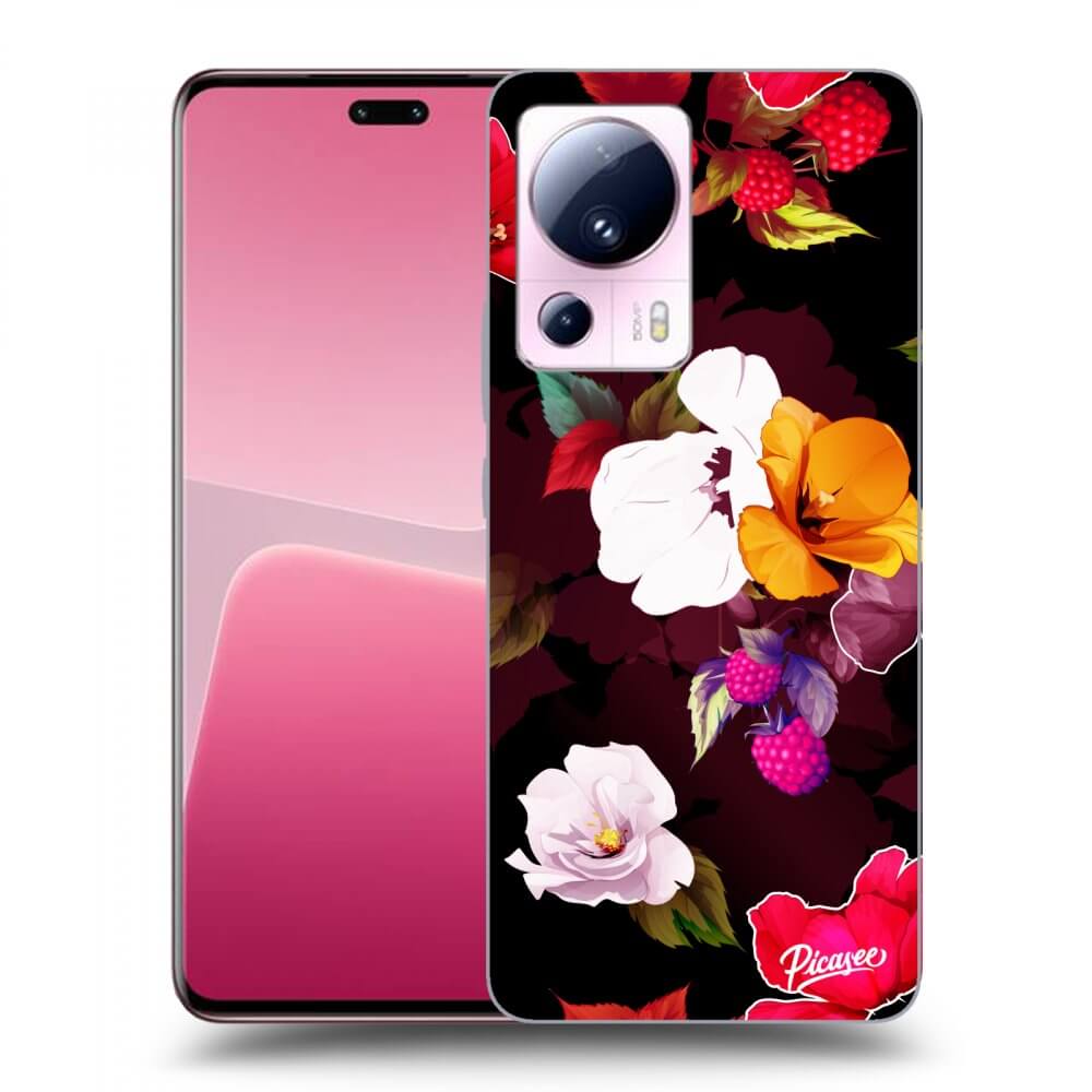 Picasee átlátszó szilikon tok az alábbi mobiltelefonokra Xiaomi 13 Lite - Flowers and Berries