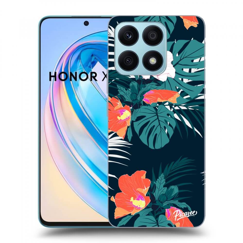 Picasee fekete szilikon tok az alábbi mobiltelefonokra Honor X8a - Monstera Color