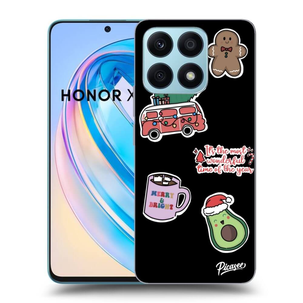 Picasee fekete szilikon tok az alábbi mobiltelefonokra Honor X8a - Christmas Stickers