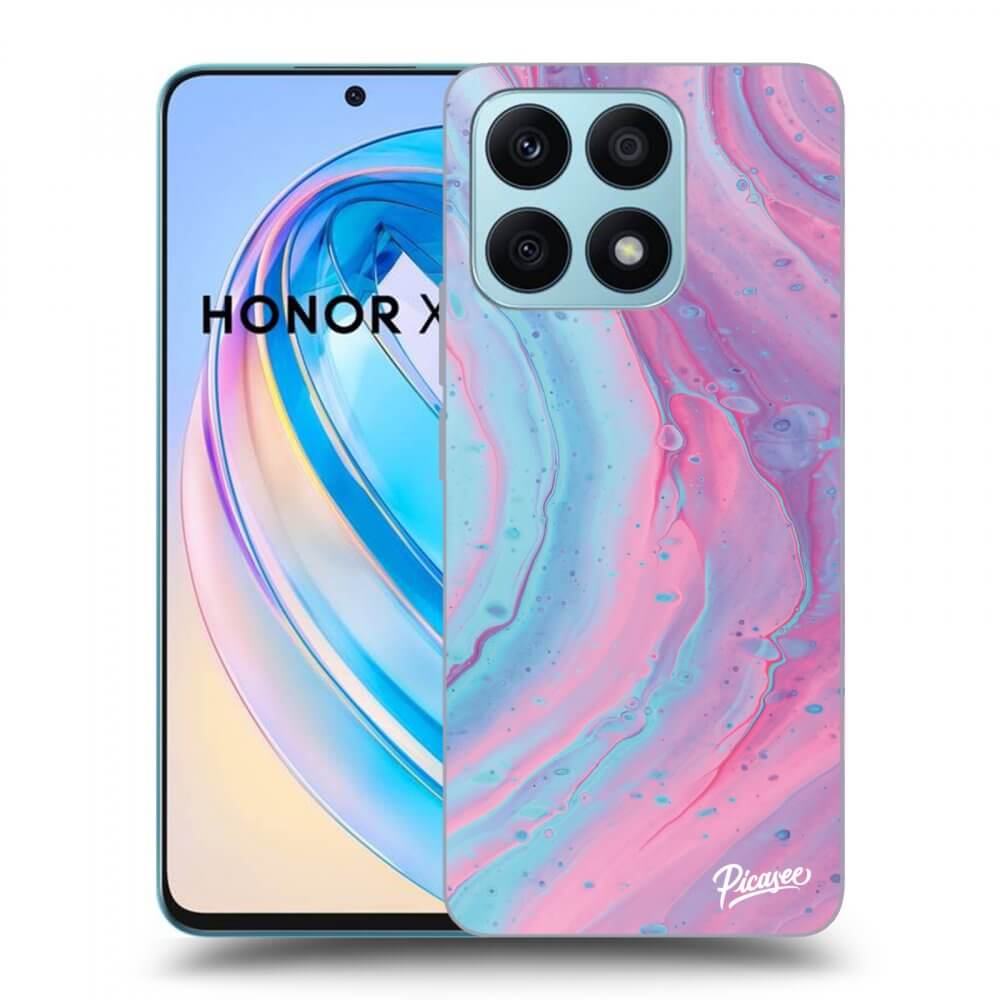 Picasee fekete szilikon tok az alábbi mobiltelefonokra Honor X8a - Pink liquid