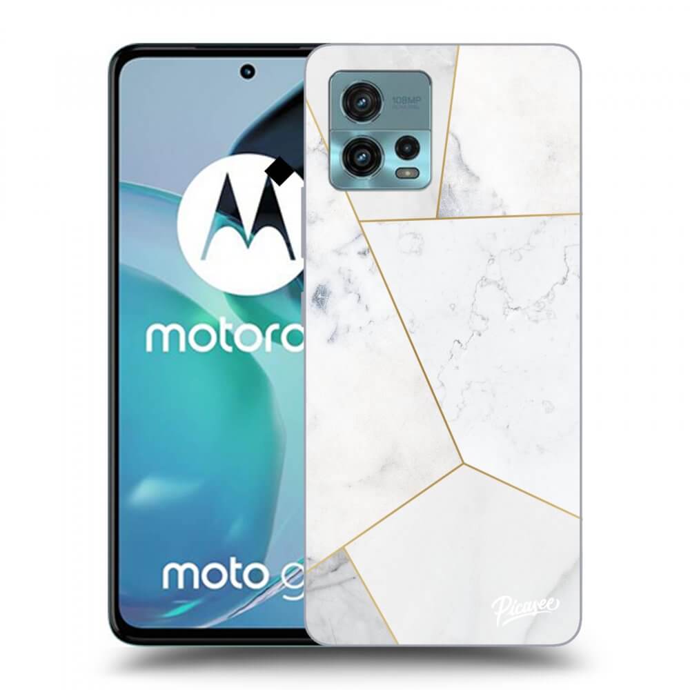 Picasee fekete szilikon tok az alábbi mobiltelefonokra Motorola Moto G72 - White tile