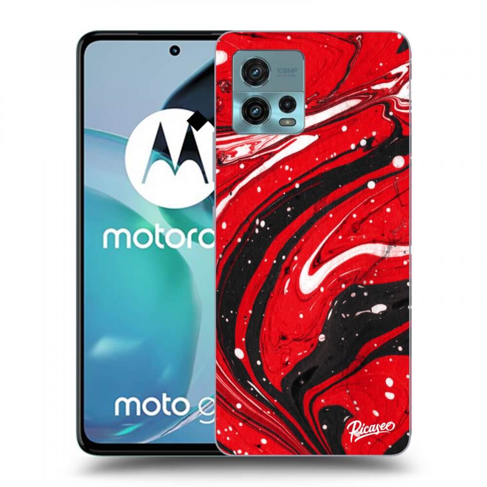 Picasee átlátszó szilikon tok az alábbi mobiltelefonokra Motorola Moto G72 - Red black
