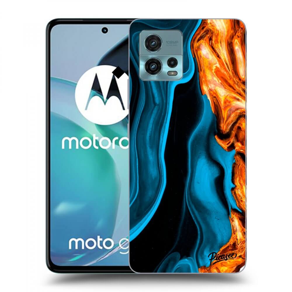 Picasee fekete szilikon tok az alábbi mobiltelefonokra Motorola Moto G72 - Gold blue