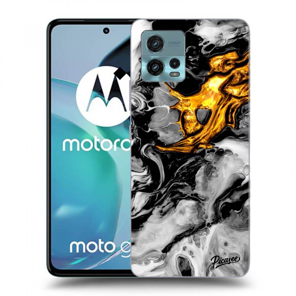 Picasee fekete szilikon tok az alábbi mobiltelefonokra Motorola Moto G72 - Black Gold 2