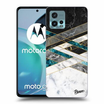 Picasee átlátszó szilikon tok az alábbi mobiltelefonokra Motorola Moto G72 - Black & White geometry