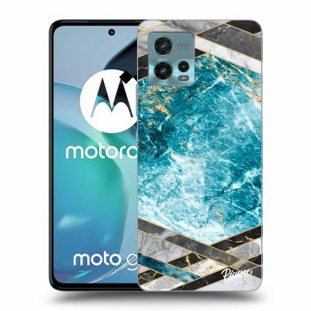 Picasee fekete szilikon tok az alábbi mobiltelefonokra Motorola Moto G72 - Blue geometry
