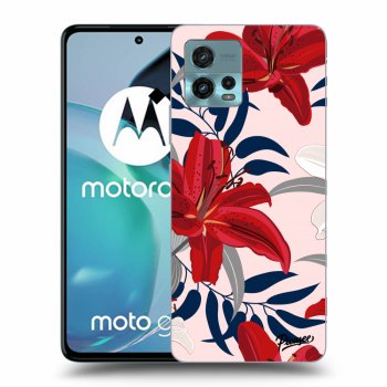 Picasee fekete szilikon tok az alábbi mobiltelefonokra Motorola Moto G72 - Red Lily