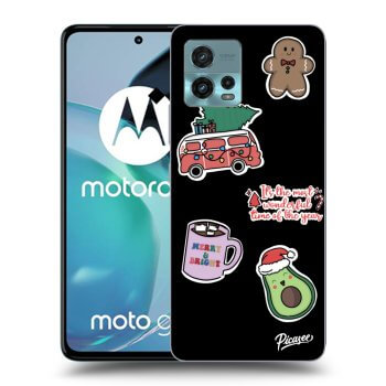 Picasee fekete szilikon tok az alábbi mobiltelefonokra Motorola Moto G72 - Christmas Stickers