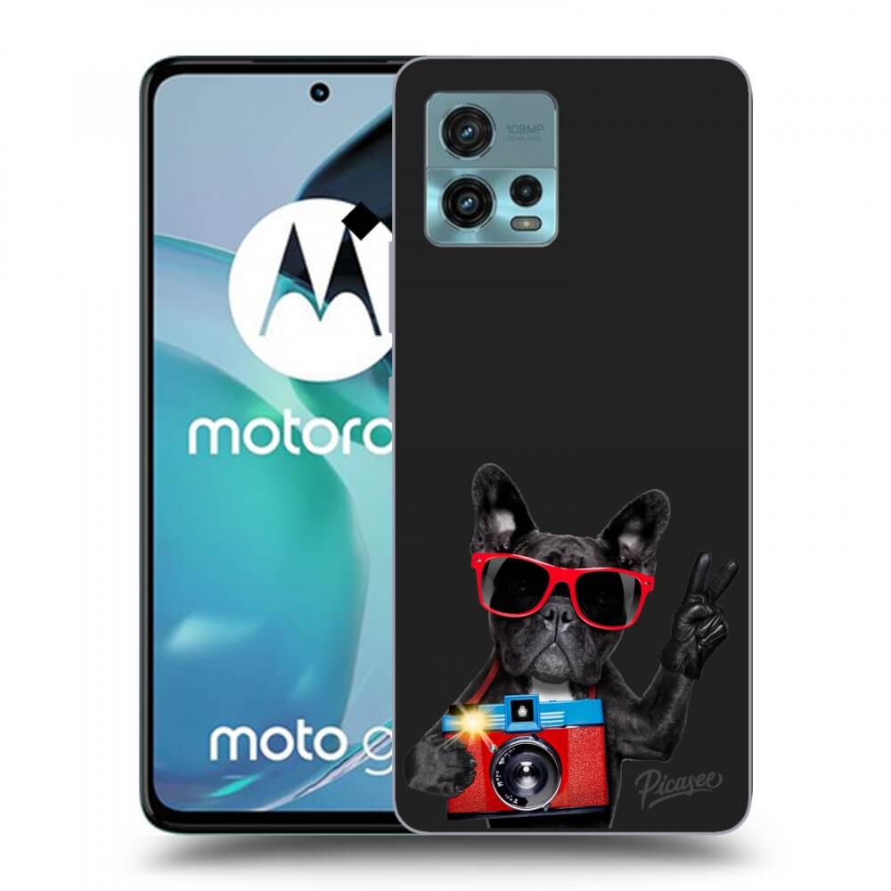 Picasee fekete szilikon tok az alábbi mobiltelefonokra Motorola Moto G72 - French Bulldog