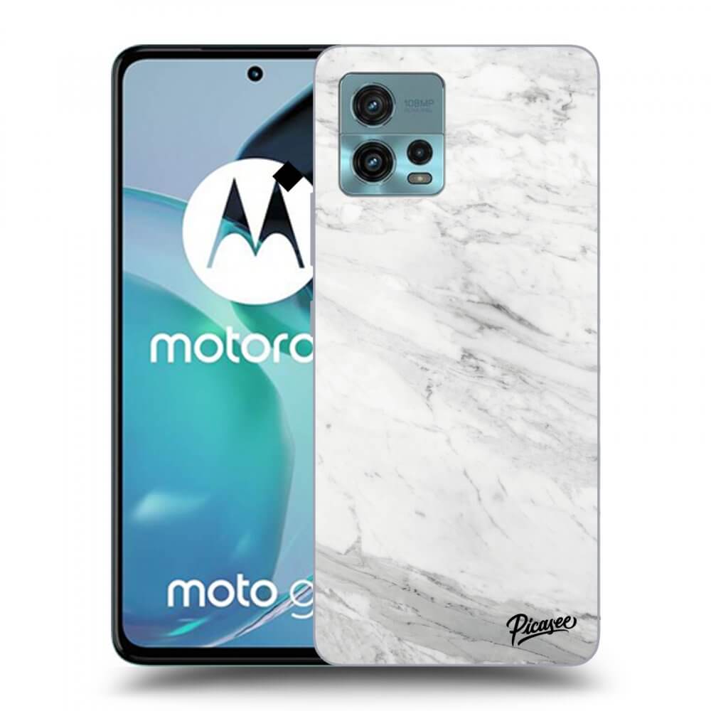 Picasee átlátszó szilikon tok az alábbi mobiltelefonokra Motorola Moto G72 - White marble