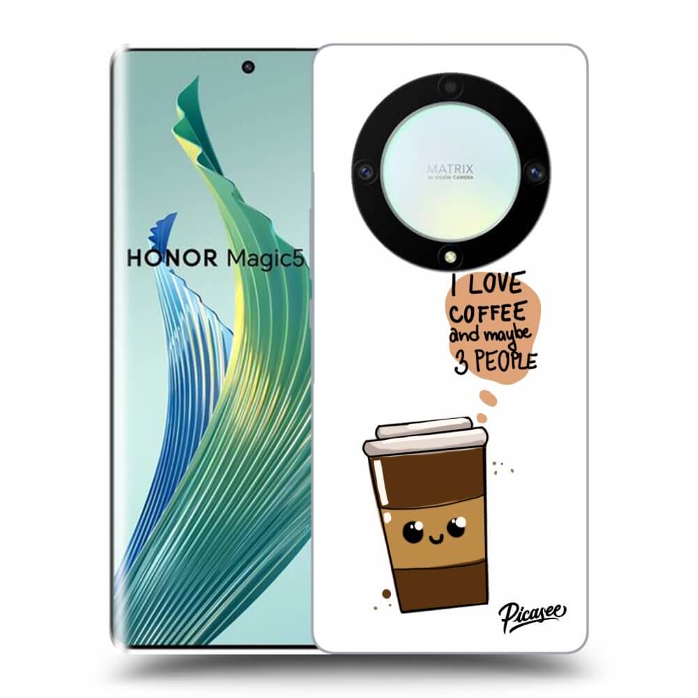 Picasee fekete szilikon tok az alábbi mobiltelefonokra Honor Magic5 Lite 5G - Cute coffee
