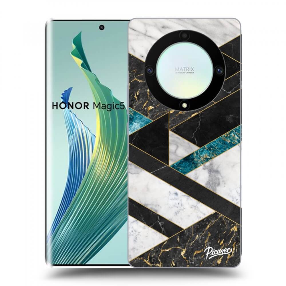 Picasee fekete szilikon tok az alábbi mobiltelefonokra Honor Magic5 Lite 5G - Dark geometry