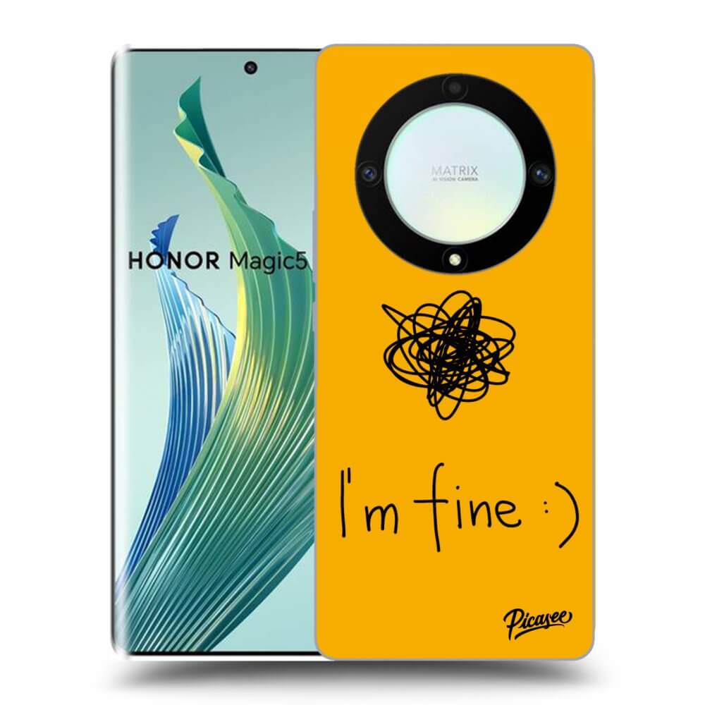 Picasee fekete szilikon tok az alábbi mobiltelefonokra Honor Magic5 Lite 5G - I am fine