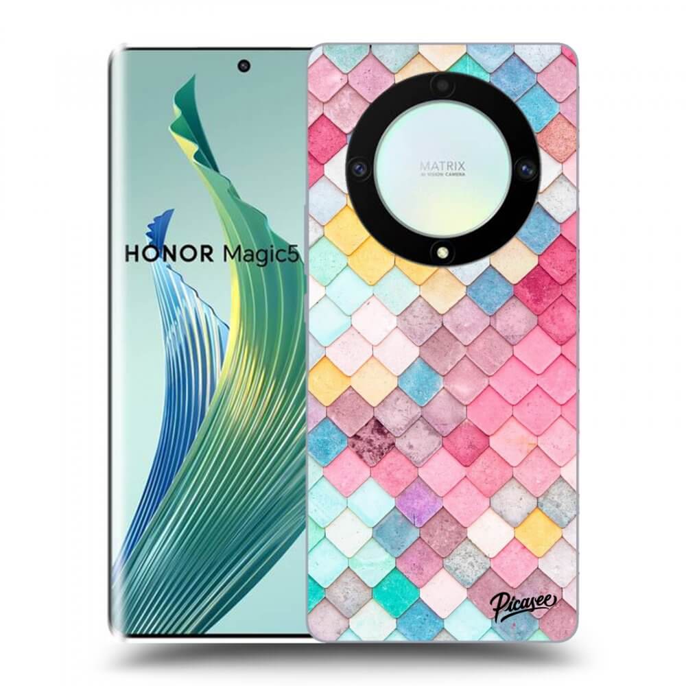 Picasee fekete szilikon tok az alábbi mobiltelefonokra Honor Magic5 Lite 5G - Colorful roof