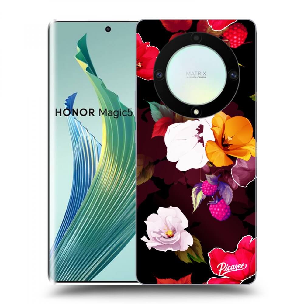 Picasee átlátszó szilikon tok az alábbi mobiltelefonokra Honor Magic5 Lite 5G - Flowers and Berries