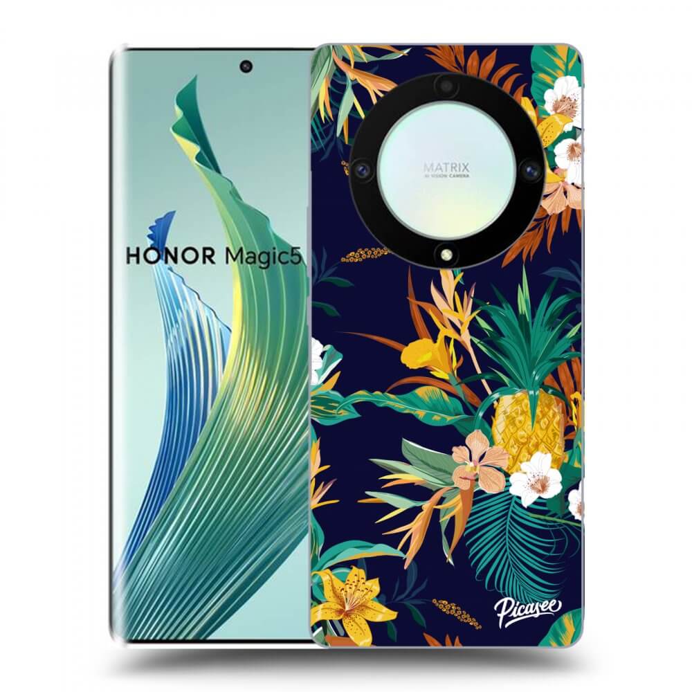 Picasee fekete szilikon tok az alábbi mobiltelefonokra Honor Magic5 Lite 5G - Pineapple Color