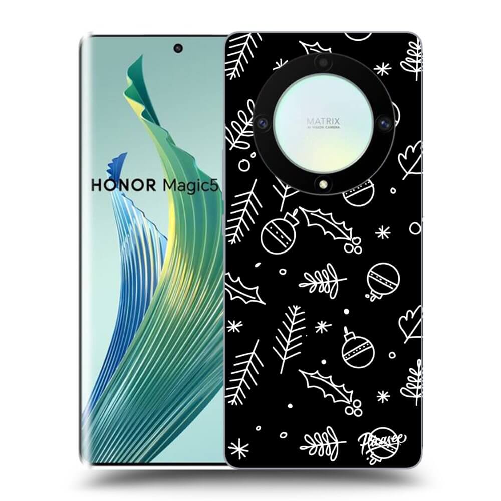 Picasee fekete szilikon tok az alábbi mobiltelefonokra Honor Magic5 Lite 5G - Mistletoe