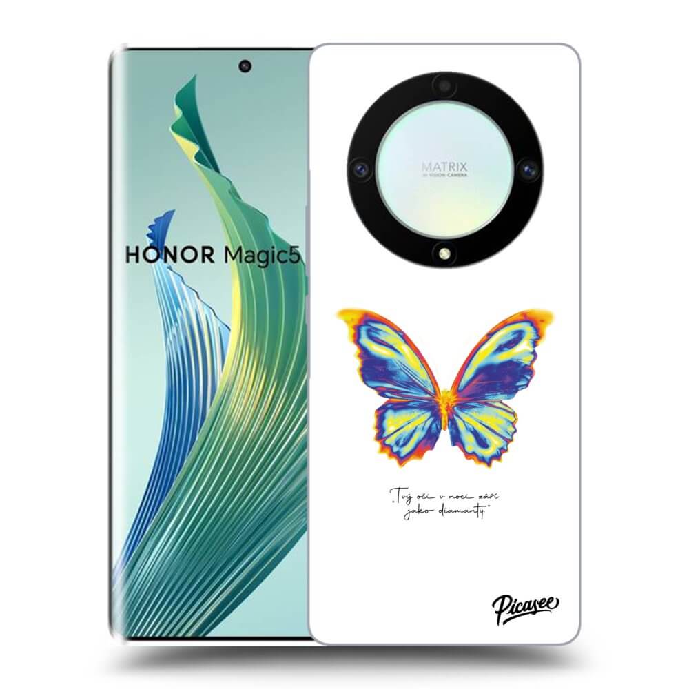 Picasee fekete szilikon tok az alábbi mobiltelefonokra Honor Magic5 Lite 5G - Diamanty White