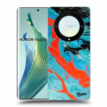 Picasee fekete szilikon tok az alábbi mobiltelefonokra Honor Magic5 Lite 5G - Blue Magma