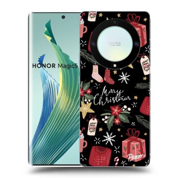 Picasee fekete szilikon tok az alábbi mobiltelefonokra Honor Magic5 Lite 5G - Christmas