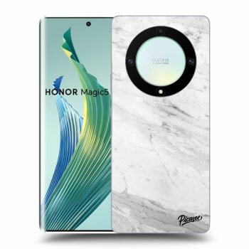 Picasee átlátszó szilikon tok az alábbi mobiltelefonokra Honor Magic5 Lite 5G - White marble