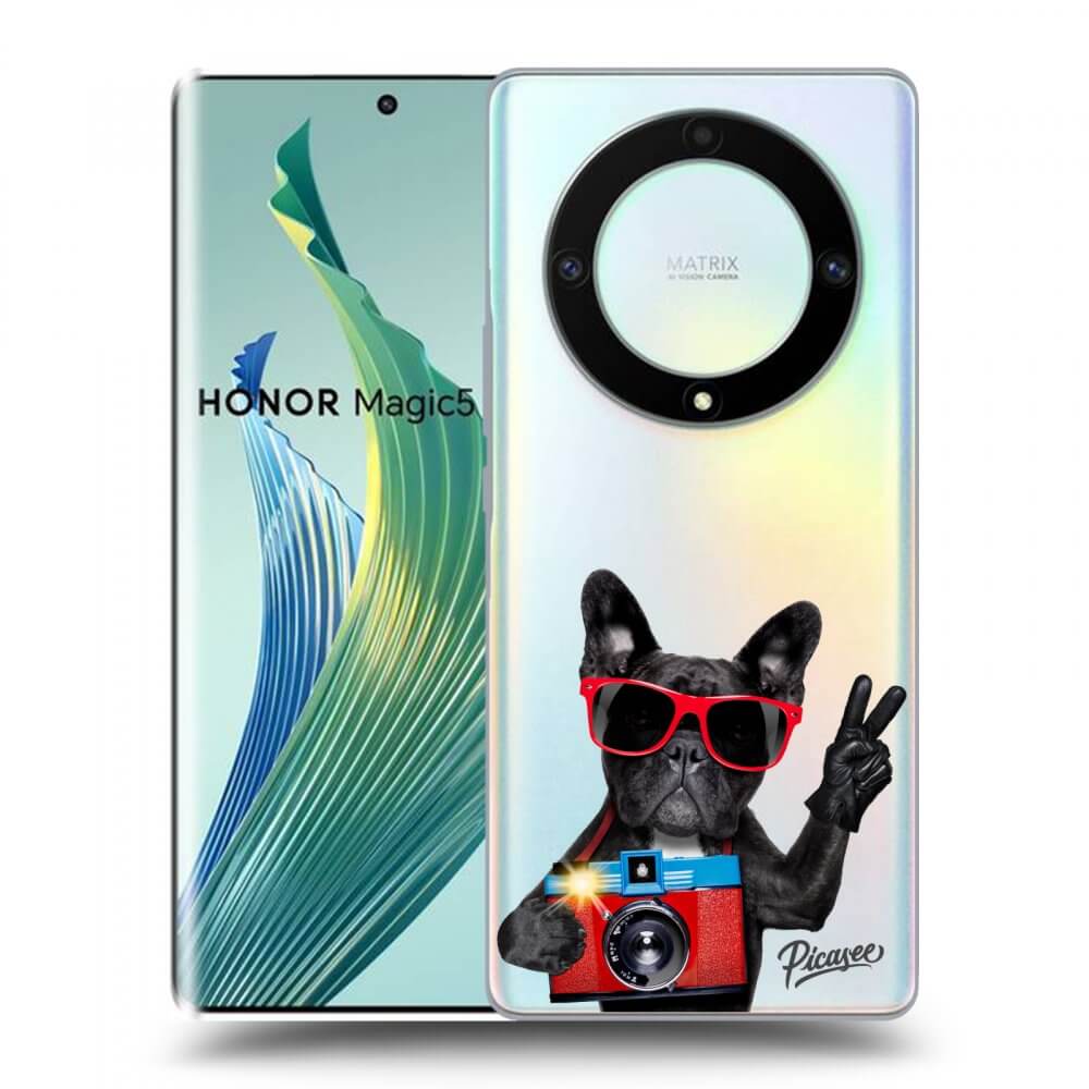 Picasee átlátszó szilikon tok az alábbi mobiltelefonokra Honor Magic5 Lite 5G - French Bulldog