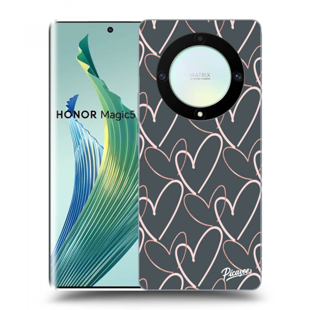 Picasee fekete szilikon tok az alábbi mobiltelefonokra Honor Magic5 Lite 5G - Lots of love