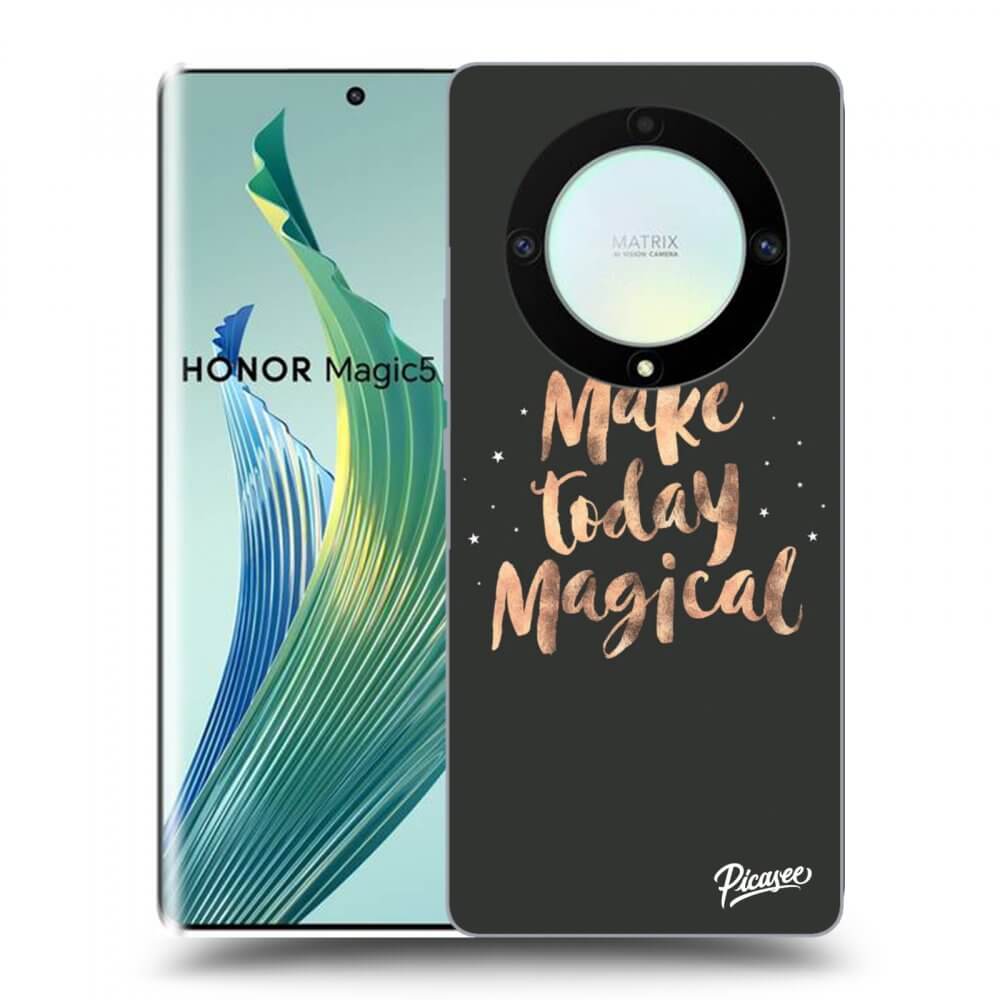 Picasee fekete szilikon tok az alábbi mobiltelefonokra Honor Magic5 Lite 5G - Make today Magical