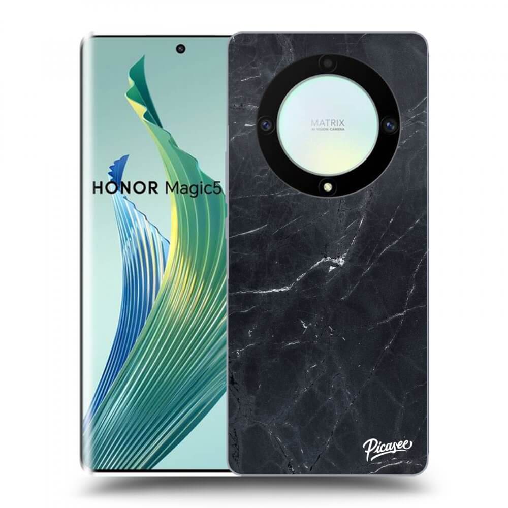 Picasee fekete szilikon tok az alábbi mobiltelefonokra Honor Magic5 Lite 5G - Black marble