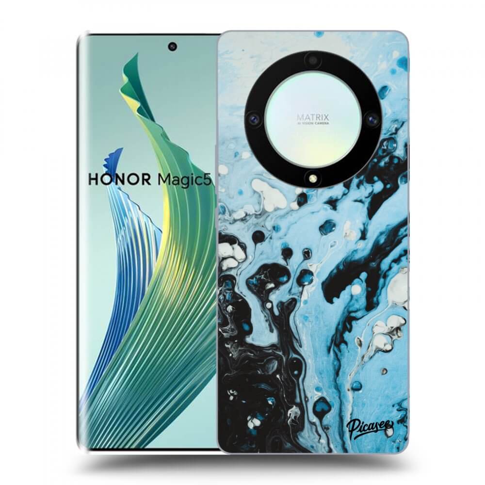 Picasee átlátszó szilikon tok az alábbi mobiltelefonokra Honor Magic5 Lite 5G - Organic blue
