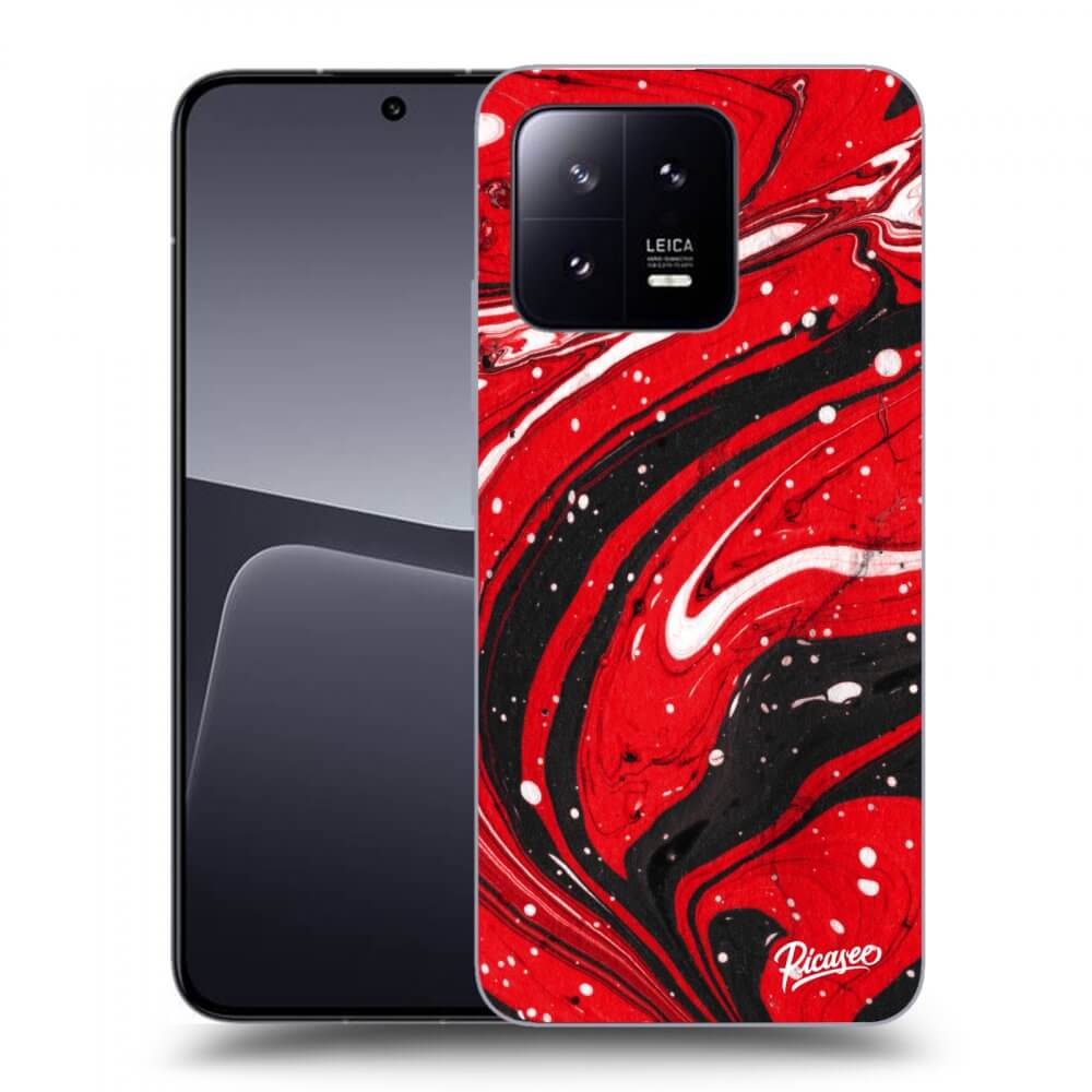 Picasee átlátszó szilikon tok az alábbi mobiltelefonokra Xiaomi 13 - Red black
