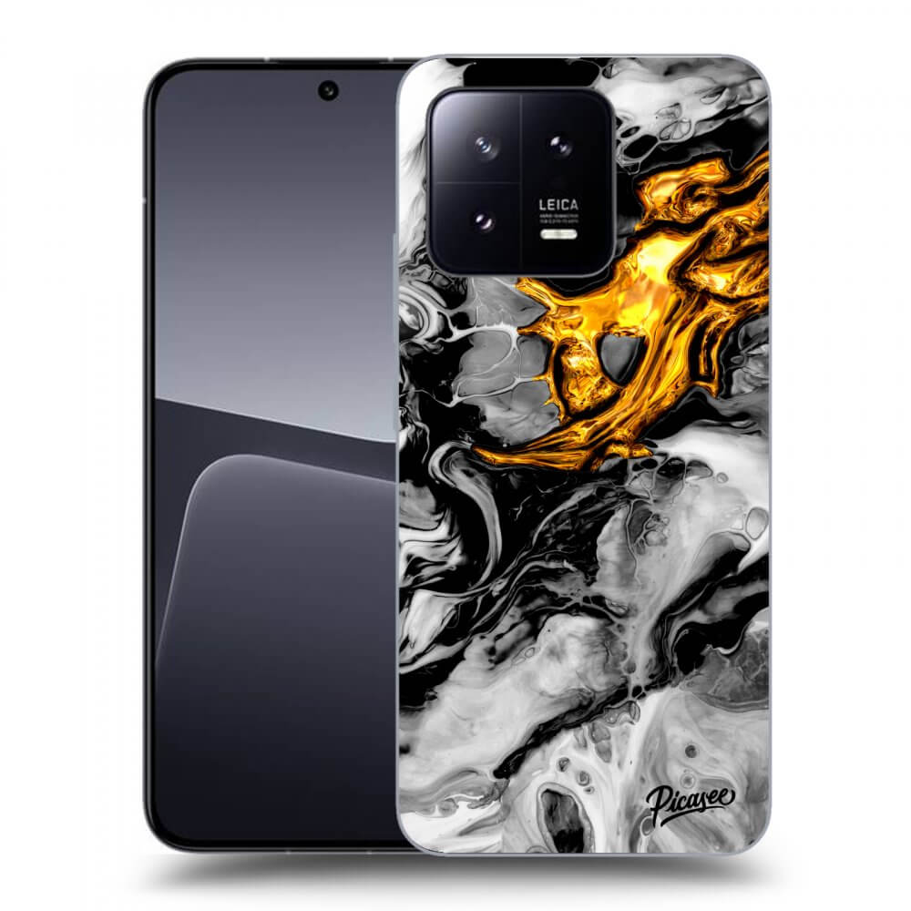 Picasee átlátszó szilikon tok az alábbi mobiltelefonokra Xiaomi 13 - Black Gold 2