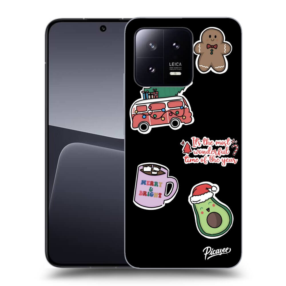Picasee fekete szilikon tok az alábbi mobiltelefonokra Xiaomi 13 - Christmas Stickers