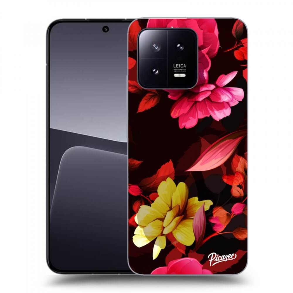 Picasee fekete szilikon tok az alábbi mobiltelefonokra Xiaomi 13 Pro - Dark Peonny