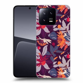 Picasee fekete szilikon tok az alábbi mobiltelefonokra Xiaomi 13 Pro - Purple Leaf