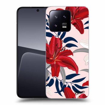 Picasee fekete szilikon tok az alábbi mobiltelefonokra Xiaomi 13 Pro - Red Lily