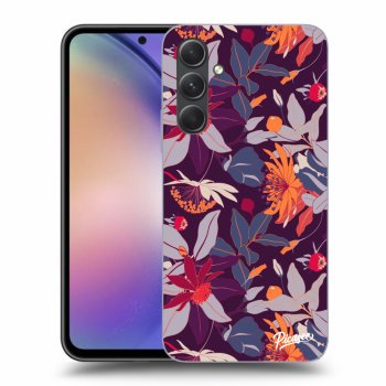 Szilikon tok erre a típusra Samsung Galaxy A54 5G - Purple Leaf