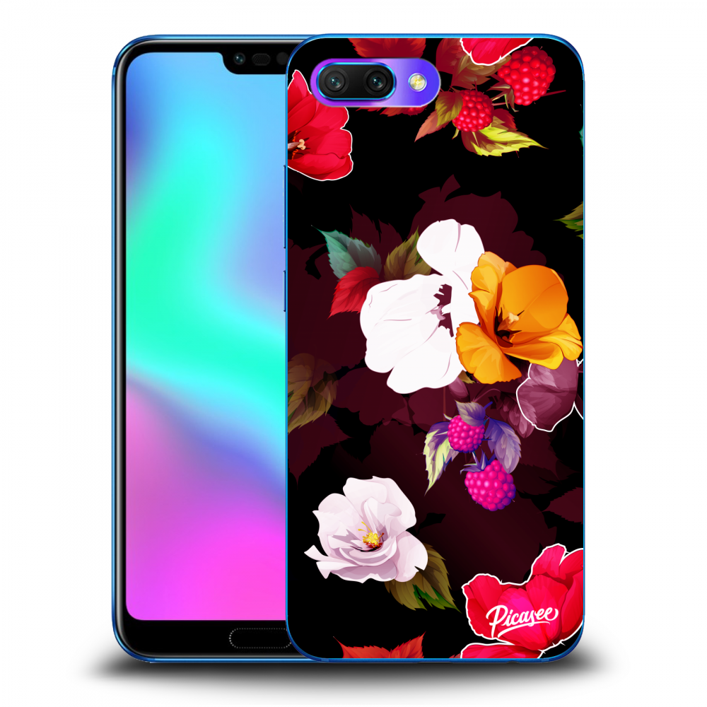 Picasee átlátszó szilikon tok az alábbi mobiltelefonokra Honor 10 - Flowers and Berries