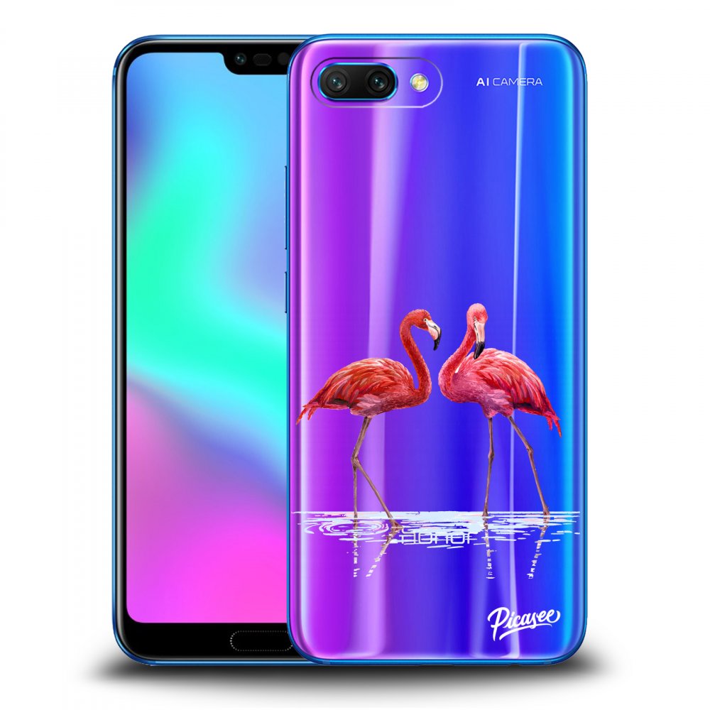 Picasee átlátszó szilikon tok az alábbi mobiltelefonokra Honor 10 - Flamingos couple