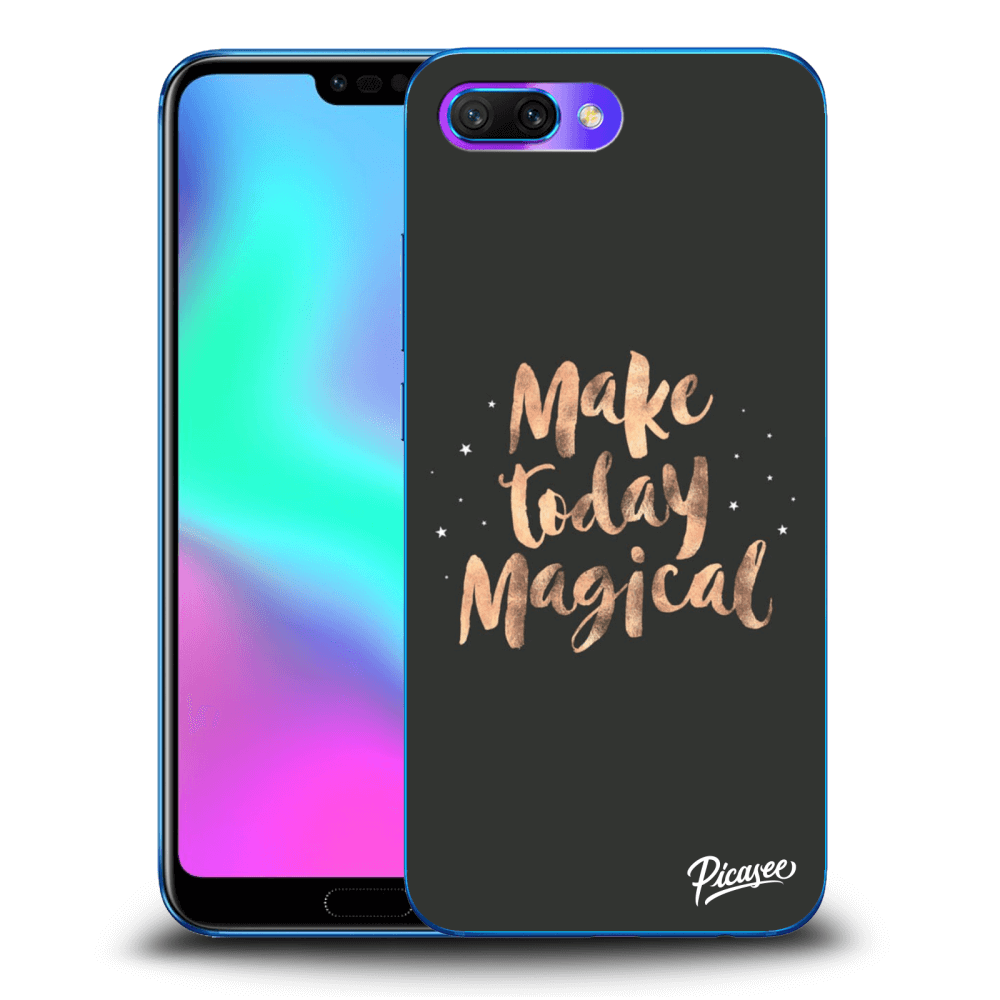 Picasee fekete szilikon tok az alábbi mobiltelefonokra Honor 10 - Make today Magical