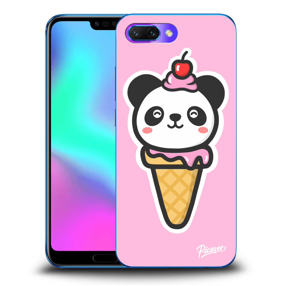 Picasee fekete szilikon tok az alábbi mobiltelefonokra Honor 10 - Ice Cream Panda