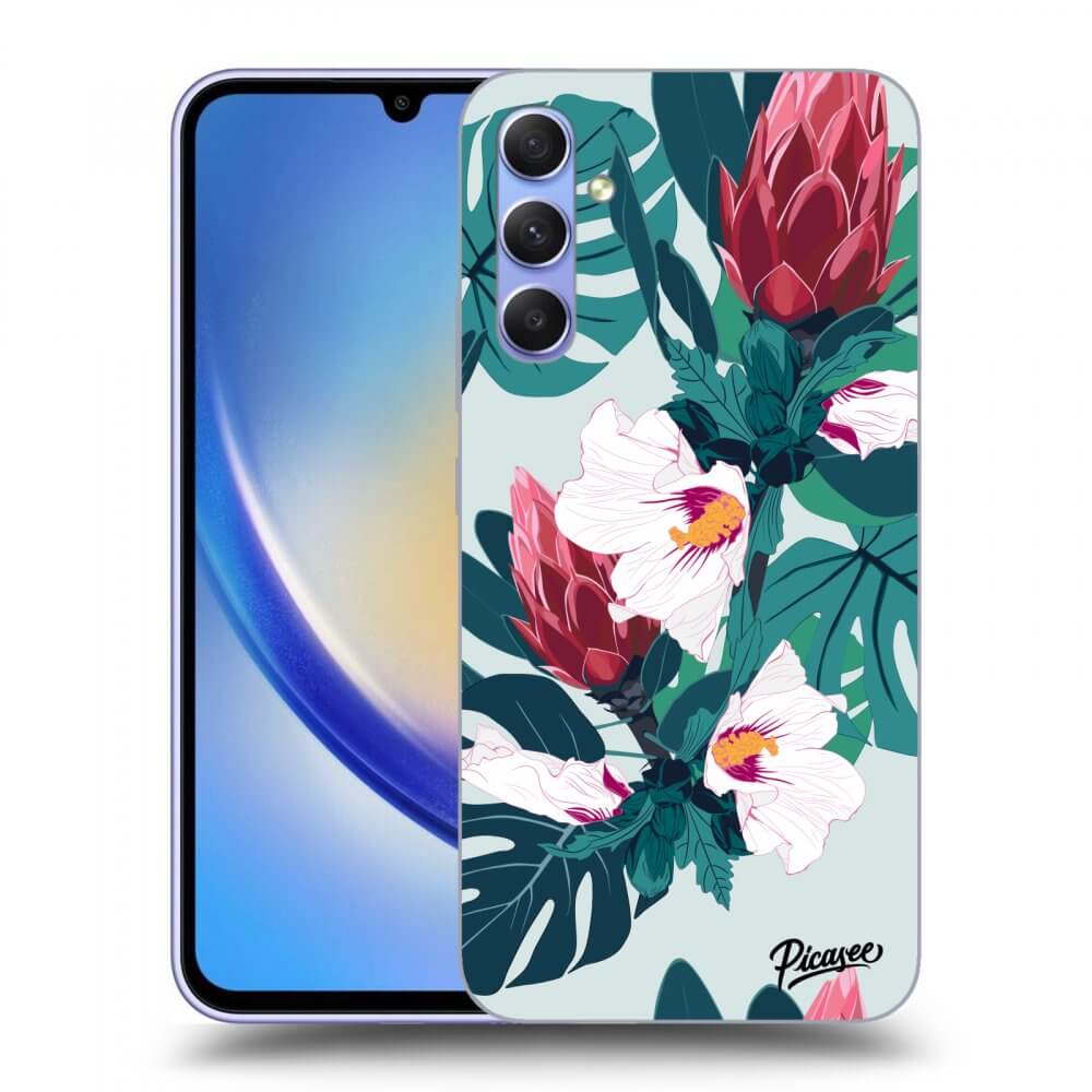 Picasee átlátszó szilikon tok az alábbi mobiltelefonokra Samsung Galaxy A34 5G A346B - Rhododendron