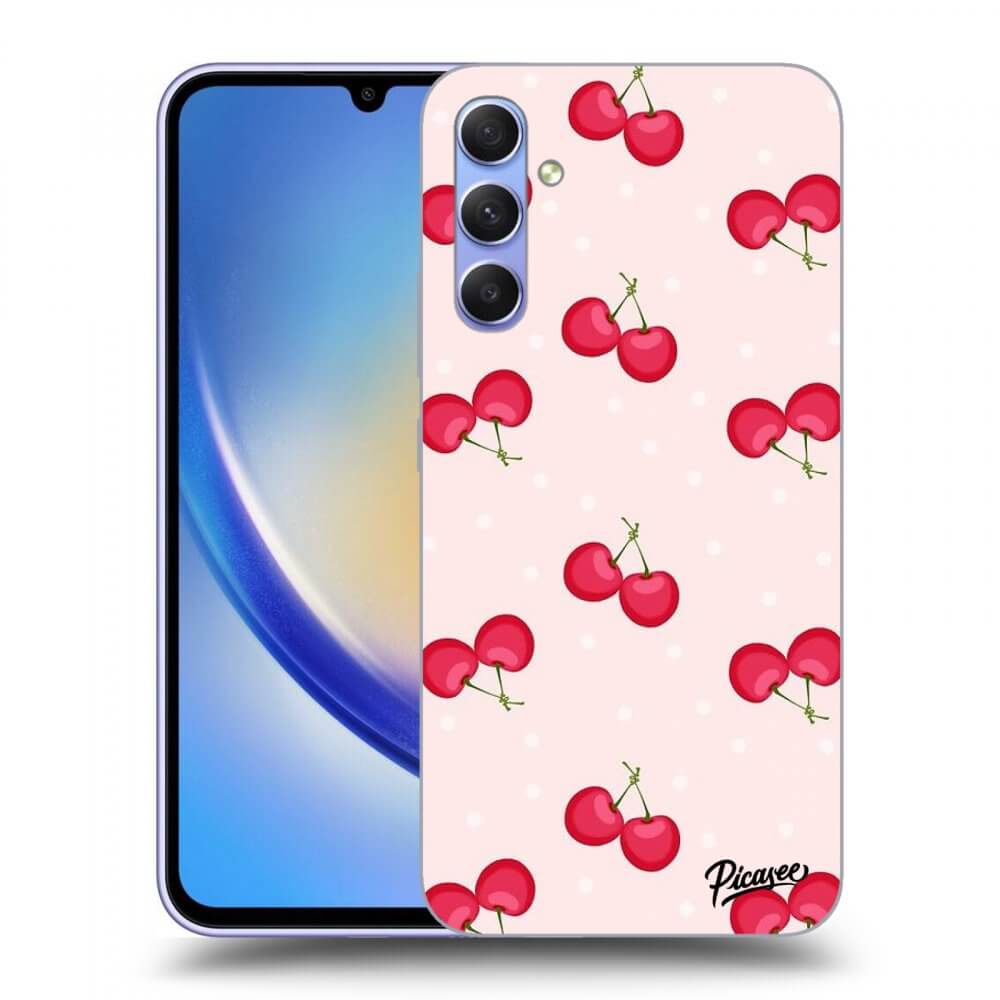 Picasee átlátszó szilikon tok az alábbi mobiltelefonokra Samsung Galaxy A34 5G A346B - Cherries