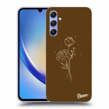 Picasee ULTIMATE CASE Samsung Galaxy A34 5G A346B - készülékre - Brown flowers