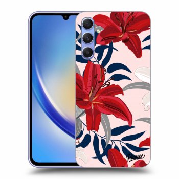 Szilikon tok erre a típusra Samsung Galaxy A34 5G A346B - Red Lily